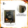 Ímã de geladeira de madeira de camada dupla criativo de gato de Halloween estilo vintage decoração de casa decoração magnética criativa
