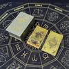 Baralho de Tarot Dourado Waite Carta de Tarot Tarot Impressão Colorida Carta de Tarot PVC Impermeável Jogo de Mesa de Tarot Toalha de Mesa