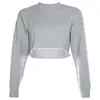 Ropa de Mujer de Comercio Exterior Nueva Europea y Americana 2026, Sudadera Ligera Básica de Manga Larga Ajustada Adelgazante de Color Sólido, Ajuste Holgado, Chaqueta en Stock