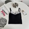 Spice Girl Desejo Puro Camisola de Renda Colete Feminino com Bojo Peça Única Laço Design Slim-fit Top Sem Alças