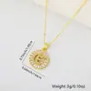 Colar com pingente de cobre europeu e americano micro-incrustado com zircônia 26 letras do alfabeto inglês joia redonda da moda feminina vendas diretas da fábrica