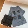 Pijama de verano para mujer de manga corta con almohadillas en el pecho, talla grande, adecuado para mujeres de talla grande, se puede usar afuera, nuevo diseño de gato con estampado de leopardo, cómodo conjunto de dos piezas para casa
