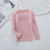 [En stock] Ropa infantil estilo coreano suéter de encaje con cuello alto para niñas suéter de punto jacquard estilo occidental suave para bebés