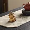 Criativo Fofo Pato Pequeno Linha Fragrância Inserir Tartaruga Animal de Estimação de Chá Enfeites Boutique Pode Criar Areia Roxa Cerâmica Brinquedo de Chá Acessórios para Cerimônia do Chá