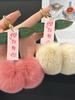 Venta al por mayor colgante de cereza de piel de conejo rex llavero de coche cereza para ti etiqueta bola de piel de conejo colgante de bolso colgante para enamorados