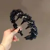Horquilla de Malla Retro de Lujo Ligero Personalizada Diadema de Verano para Mujer Diadema de Redondeo de Pedrería Súper de Hada Nueva Diadema de Borde Delgado de Celebridad de Internet