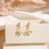 Brincos de Pérola Coreanos de Alta Qualidade 2026, Agulha de Prata Estilo Vintage Chanel Diamante Colorido Estrela de Oito Pontas Brincos de Tarraxa Atacado