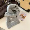 Bufanda de Punto Azul con Bordado de Paloma Blanca Estilo Coreano para Mujer Protección para el Cuello y Protección contra el Frío Otoño e Invierno Bufanda de Lana