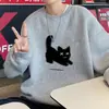 Sudadera de cuello redondo para hombre, nueva colección primavera/otoño, estilo retro americano, camiseta de manga larga de peso pesado, chaqueta con capucha informal de moda, corte holgado