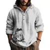 Camisa de Manga Longa Masculina de Verão Nova, Estilo Y2 Europeu e Americano, com Estampa 3D, com Capuz de Abertura Frontal, Venda Direta do Fabricante