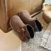 Botas Curtas Fofas com Laço Bico Redondo Femininas 2026 Outono/Inverno Novas Casuais Versáteis Leves Solado Macio Botas Curtas de Cano Curto