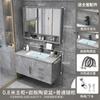 Baño Baño Combinación de Gabinete Lavabo Integrado de Cerámica Apartamento Pequeño Gris Inteligente Madera Sólida 50 Lavado a Mano Nuevo Producto
