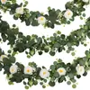 Parede Pendurada Simulação Transfronteiriça Rattan Verde Casamento Casa Flores Rosas Videiras Mesa de Jantar ao Ar Livre Decoração Rattan Simulado