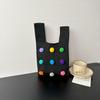 Bolsa de Tricô Vazada, Bolsa de Mão, Bolsa Tote, Bolsa Colete de Lã, Roupa Versátil Estilo Dopamina, Minimalista Urbano