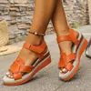 Sandalias de Cuña para Mujer Tallas Grandes Europeas y Americanas de Comercio Exterior 2026 Nuevas de Verano Nuevas Casuales Boca de Pez Fondo Plano Sandalias de Playa