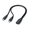 Cable de carga tipo C hembra a 2 USB micro mini USB 3A para teléfonos móviles y tabletas