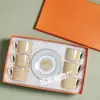Traje de Café de Porcelana Hueso Estilo Europeo Transfronterizo Familia H Taza de Pareja Seis Tazas Seis Platos Lujo Ligero Vintage Té de la Tarde Regalo para el Hogar