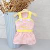 Roupas Vestido Princesa para Pet Cachorro Roupas para Pet Roupas de Pet Primavera e Verão Novo 23baby Saia Xadrez