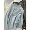Gola alta pequena, blusa de manga comprida de malha macia e confortável para mulheres, suéter de inverno, look de outono, top simples estilo coreano, peça íntima