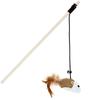 Timbre para gatos, palo de madera, pluma, campana, juguete interactivo para gatos, ratón, palo de madera, juguete para gatos