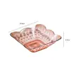 Venta directa de fábrica de nuevas bandejas transparentes de plástico para frutas, platos para frutas, bandejas para frutas secas, bandejas para dulces y bocadillos, bandejas de almacenamiento para sala de estar en stock