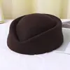 Boina de Lana con Lazo Retro Francés Sombrero de Otoño e Invierno para Mujer Banda de Actuación Malla Frontal Sombrero de Azafata Venta al por Mayor