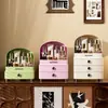 Caja de Almacenamiento Grande de Alta Gama para Escritorio, Organizador Tipo Cajón a Prueba de Polvo para Productos de Skincare y Labiales para Tocador