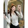 Cárdigan de punto para mujer de otoño con cuello vuelto, adecuado para usar como capa exterior o como capa interior, nuevo top de alta gama con cuello POLO de invierno 2026