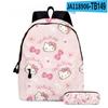 3D Nuevo Producto HelloKitty Dibujo Animado Lindo Sanrio Hello Kitty Mochila Estudiante Bolsa Escolar Estuche Dos Piezas Set