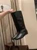 Botas largas de suela gruesa para mujer, nuevo estilo otoño e invierno, punta redonda, adelgazantes, de suela plana, que aumentan la altura, botas largas estilo caballero