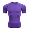 Mallas Deportivas Nuevas Transfronterizas para Hombre Ropa para Correr Fitness Cuello Redondo Secado Rápido Alta Elasticidad Ropa de Entrenamiento Top de Compresión