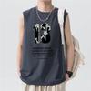 Camiseta sin mangas para hombre, verano, holgada, deportiva, chaleco de baloncesto, chaleco casual, ropa exterior, chaleco de seda helada para hombre