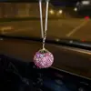 Colgante Decorativo para Coche de Arcilla Cerámica con Incrustaciones de Diamantes Fruta Caqui Transfronterizo Creativo Completamente Diamantado Colgante para Espejo Retrovisor del Coche