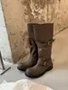 Botas de panturrilha larga circunferência de panturrilha grande bico redondo botas para perna de calça salto grosso plataforma tendência 2026 outono nova chegada botas longas de montaria femininas