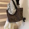 Bolso Retro de Primavera y Verano de Gran Capacidad para Mujer, Nuevo Bolso de Mano para Viaje con Estampado de Leopardo de Moda, Bolso Tote de Temperamento a la Moda para Mujer