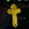 Colgante de cruz de jade natural cruz de calcedonia cruz jade grado A colgante de jade para hombres y mujeres transmisión en vivo