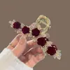 Clip de Garra de Borla de Mariposa de Perla de Diamante Hueco de Fairy Hollow Verano Horquilla de Metal para el Cabello para Mujer Parte Posterior de la Cabeza Recogido Horquilla Clip para Agarrar el Cabello