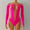 Fuente transfronteriza nylon ajustado mono de perforación caliente transparente sexy seductor ropa interior sexy hueca europea y americana para mujer