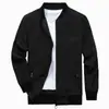 Chaqueta de Moda para Hombre Primavera y Otoño Casual Cardigan Delgado Personas de Mediana Edad y Jóvenes Cremallera Cuello Vertical Bordada Talla Grande Chaqueta