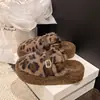 Pantuflas Peludas Baotou para Mujer Ropa de Exterior 2026 Nuevo Invierno Interior Suela Gruesa Aumentador de Altura Personas Bajas Zapatos de Pantuflas de Algodón Esponjosas
