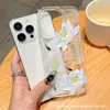 Pétalos de Lirio Azul Adecuados para Funda de Teléfono Móvil con Airbag para Apple 16/15/13 Promax iPhone 12/11/14 Suave