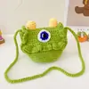 Bolsa de dibujos animados con textura fresca y simple para chica, corazón de niña, nueva bolsa 2023, bandolera de monstruo pequeño tejida a mano
