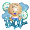 Globo de Película de Aluminio con Letras para Niño y Niña, Paquete para Celebración, Decoración para Fiesta de Revelación de Género de Bebé Niño y Niña