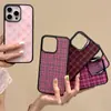 Funda de Teléfono Móvil Manzana 15 de Color Cálido a Cuadros Otoño e Invierno 11 Adecuada para iPhone 16/17 Succión Magnética 18Promax Mujer 12/13