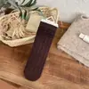 Nuevo producto de otoño: Calcetines holgados para mujer hasta la mitad de la pantorrilla, estilo coreano, patrón trenzado, simples y elegantes, con lazo de lunares, color café