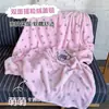 Manta cálida estilo coreano de lunares de forro polar para otoño e invierno, manta decorativa casual de forro polar coral, chal bonito, manta para sofá