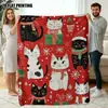 Bestseller transfronterizo de Amazon: Manta de franela con estampados de alce, bruja y calabaza para doble festividad, sofá, fiesta de Navidad