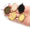 30*20mm Diámetro Interior Aleación Accesorios para Joyería Oval Base de Piedra de Tiempo Colgante para Collar Base C73