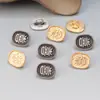 Prata de lei S925 banhada a ouro botão redondo em forma de XI acessórios vintage tinta preta desgastada material para DIY feito à mão com contas