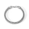 Pulsera Cubana de Acero Inoxidable Hip-Hop Transfronteriza, Pulsera Pulida por Ambos Lados, Pulsera de Acero de Titanio Estilo Punk de Alta Gama para Hombres y Mujeres